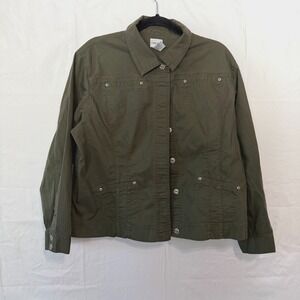 Chico's Women's Blazer Jacket size 3/XL/16 Olive Green